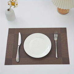 4pcs Single Frame Corners Placemat PVC Teslin Woven Table Mat