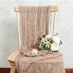 Balinese Pleated Table Runner Solid Cheesecloth Cover
