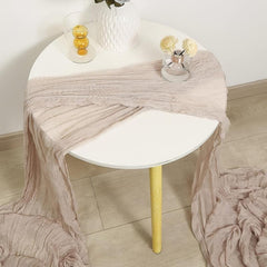 Balinese Pleated Table Runner Solid Cheesecloth Cover