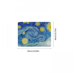 Non Slip Drain Mat for Kitchen Bathroom, Absorbent Art Printed Placemat