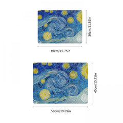 Non Slip Drain Mat for Kitchen Bathroom, Absorbent Art Printed Placemat