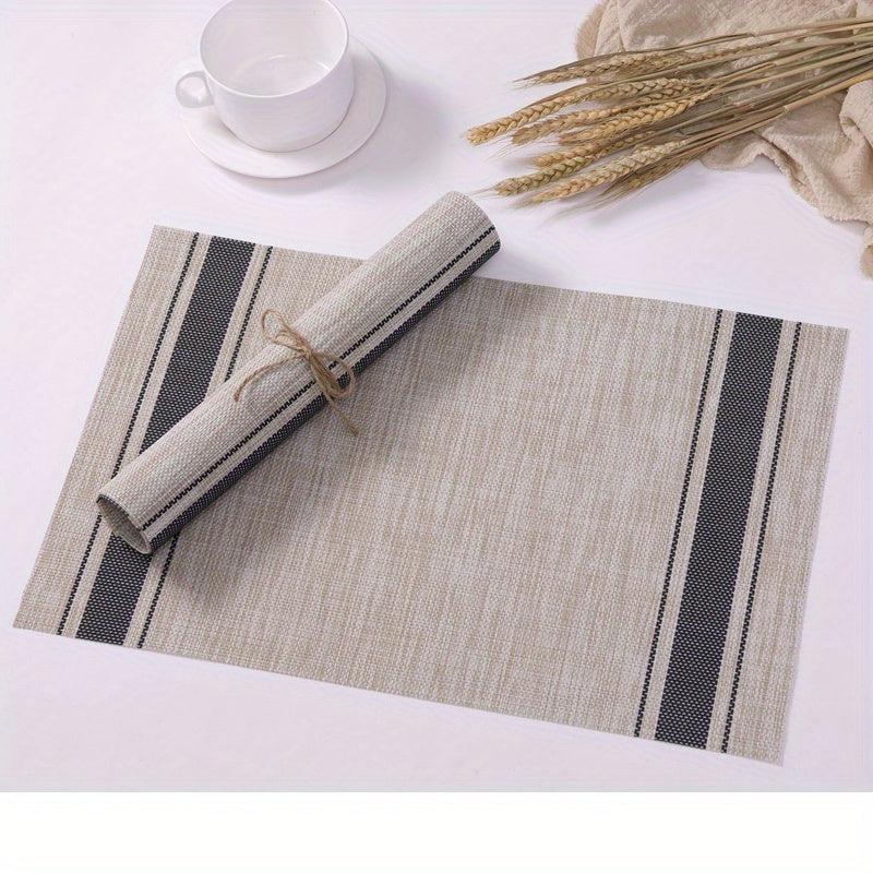 4pcs PVC Placemat Heat Insulation Mat Coaster Bowl Mat Plate Mat Dining