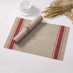 4pcs PVC Placemat Heat Insulation Mat Coaster Bowl Mat Plate Mat Dining