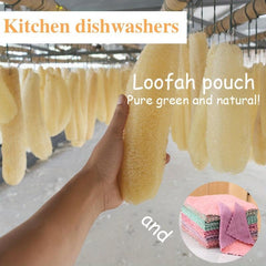Natural Loofah Cleaning Brush Exfoliating Scrubber for Bath Shower Kitchen