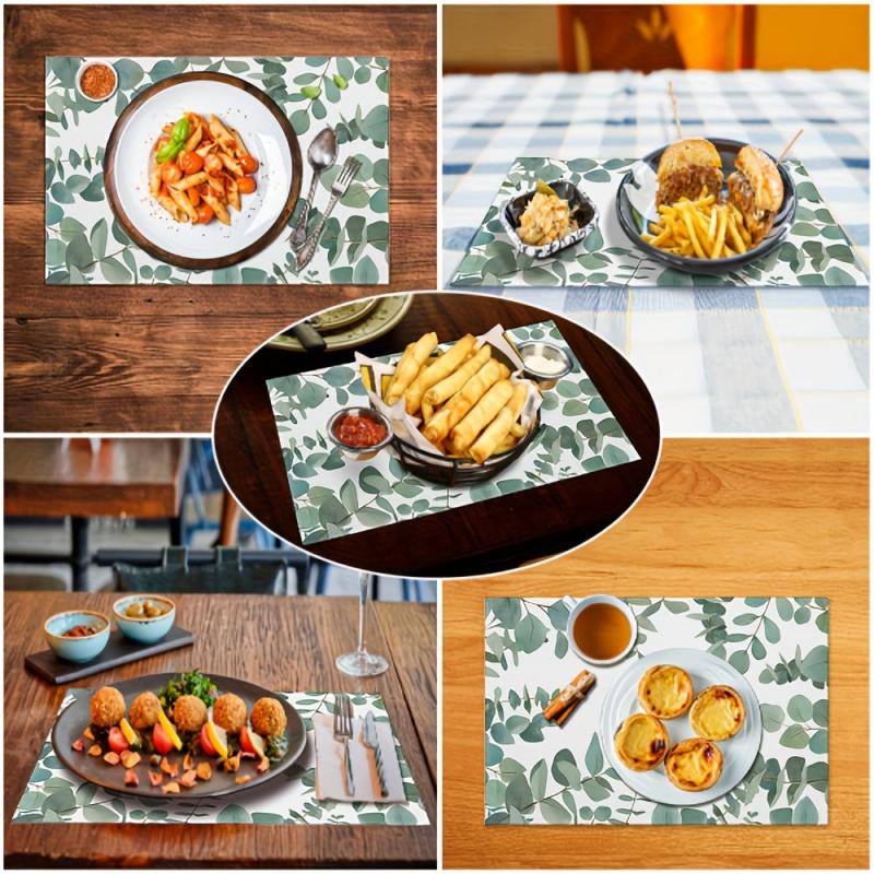 Eucalyptus Leaves Table Runner Spring Summer Green Plants Table Mat