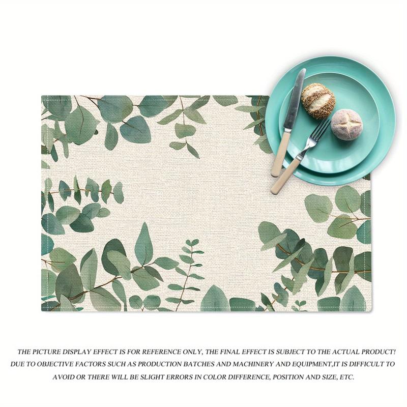 Eucalyptus Leaves Table Runner Spring Summer Green Plants Table Mat