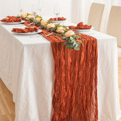 6pcs Cheesecloth Table Runner Boho Style Romantic Rustic Table Runner