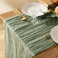 6pcs Cheesecloth Table Runner Boho Style Romantic Rustic Table Runner