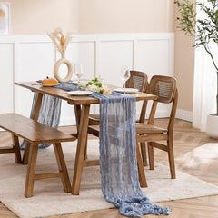 6pcs Cheesecloth Table Runner Boho Style Romantic Rustic Table Runner
