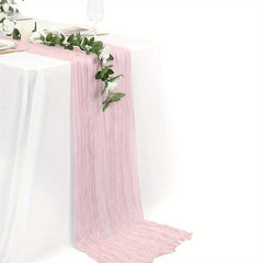 6pcs Cheesecloth Table Runner Boho Style Romantic Rustic Table Runner
