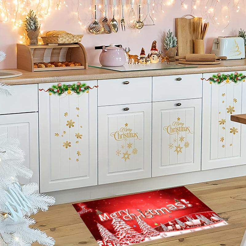 2pcs Modern Christmas Area Rug for Home Decor
