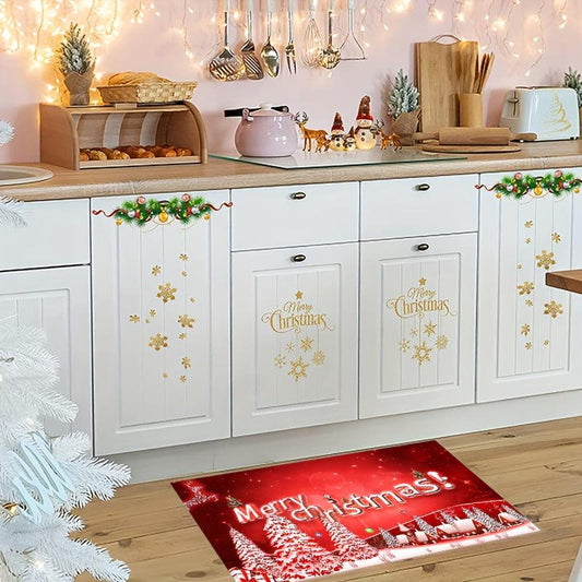 2pcs Modern Christmas Area Rug for Home Decor