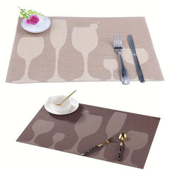 6pcs Polyvinyl Placemats Heat Resistant Place Mats Washable PVC Table Mats