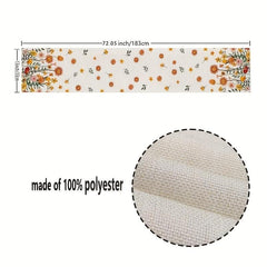 Polyester Table Runner Autumn Leaf Floral Pattern Thanksgiving Kitchen Decor
