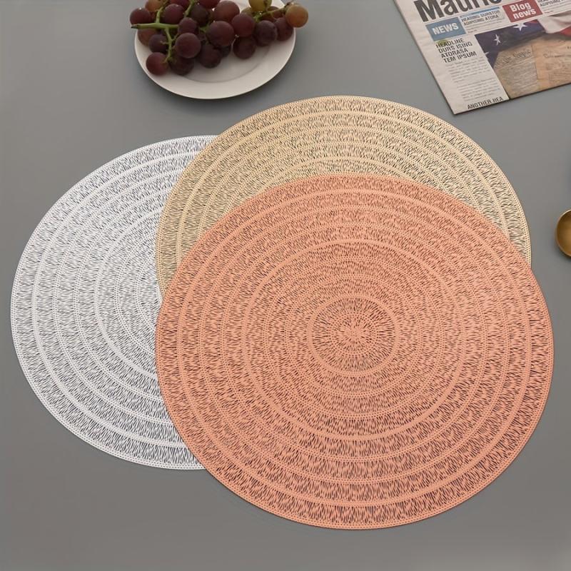 Round PVC Placemats Bullseye Heat Insulation Table Mat