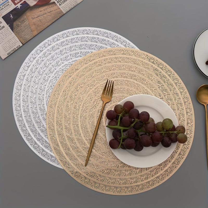 Round PVC Placemats Bullseye Heat Insulation Table Mat