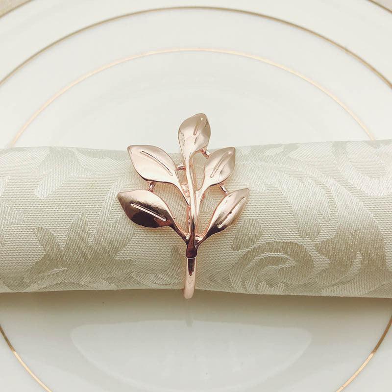12pcs Metal Maple Leaf Napkin Holder Bar Xmas Christmas Wedding Decoration