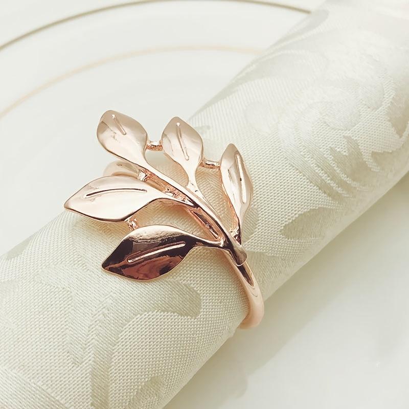 12pcs Metal Maple Leaf Napkin Holder Bar Xmas Christmas Wedding Decoration