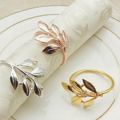 12pcs Metal Maple Leaf Napkin Holder Bar Xmas Christmas Wedding Decoration