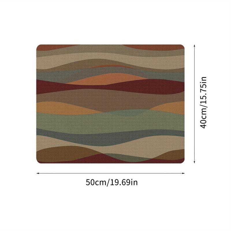 Striped Printed Dish Drying Mat Soft Draining Pad Non Slip Absorbent
