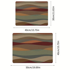 Striped Printed Dish Drying Mat Soft Draining Pad Non Slip Absorbent