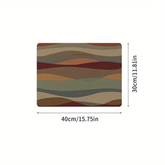 Striped Printed Dish Drying Mat Soft Draining Pad Non Slip Absorbent