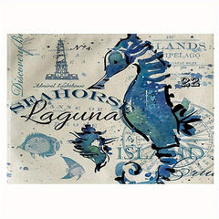 4pcs Ocean Style Linen Placemat, Kitchen Decor