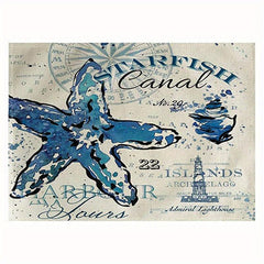 4pcs Ocean Style Linen Placemat, Kitchen Decor