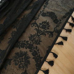 Lace Embroidered Tablecloth with Tassel Vine Flower Pattern