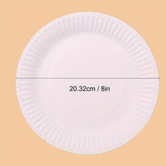 50pcs Disposable Plates for Home & Restaurant 15-22cm Biodegradable