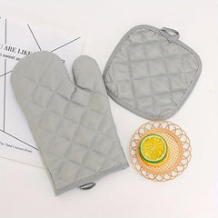 2pcs Pot Rack Mat and Stove Oven Glove Set Heat Resistant Non-slip