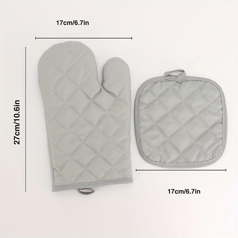 2pcs Pot Rack Mat and Stove Oven Glove Set Heat Resistant Non-slip