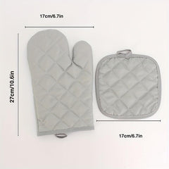 2pcs Pot Rack Mat and Stove Oven Glove Set Heat Resistant Non-slip