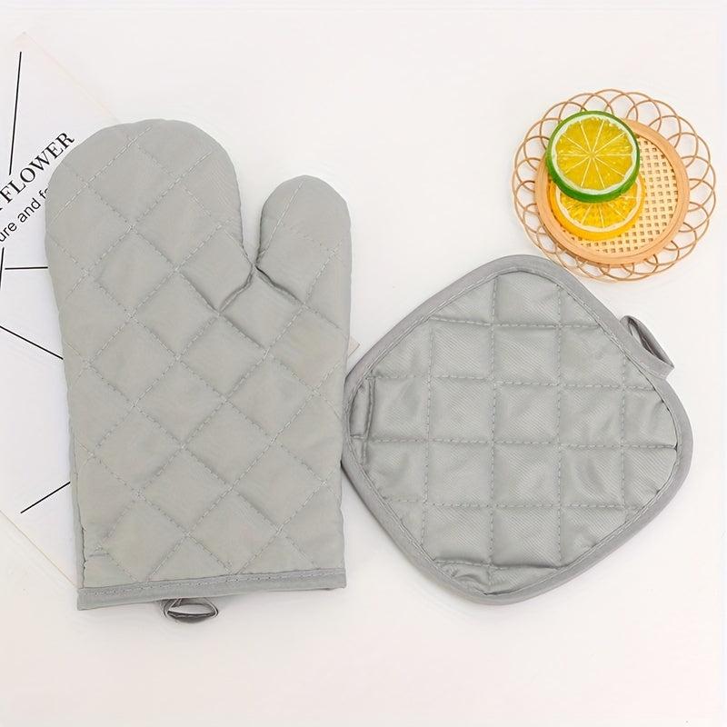 2pcs Pot Rack Mat and Stove Oven Glove Set Heat Resistant Non-slip