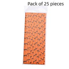 25pcs Colorful Halloween Disposable Straws for Drinks