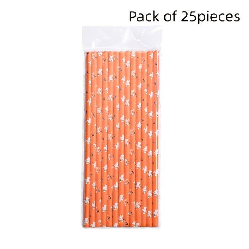 25pcs Colorful Halloween Disposable Straws for Drinks