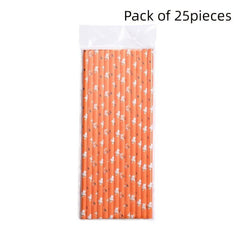 25pcs Colorful Halloween Disposable Straws for Drinks