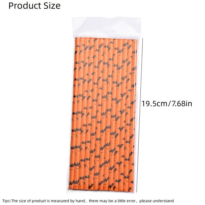 25pcs Colorful Halloween Disposable Straws for Drinks