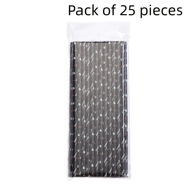25pcs Colorful Halloween Disposable Straws for Drinks
