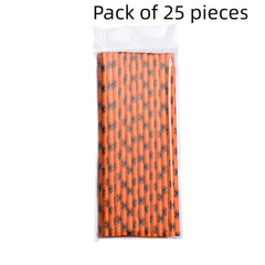 25pcs Colorful Halloween Disposable Straws for Drinks