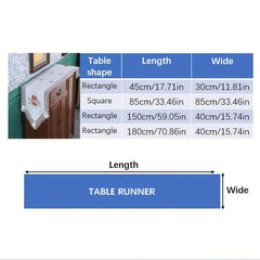 Polyester Christmas Table Runner Red Bell Printed Holiday Decoration