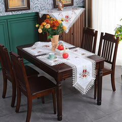 Polyester Christmas Table Runner Red Bell Printed Holiday Decoration