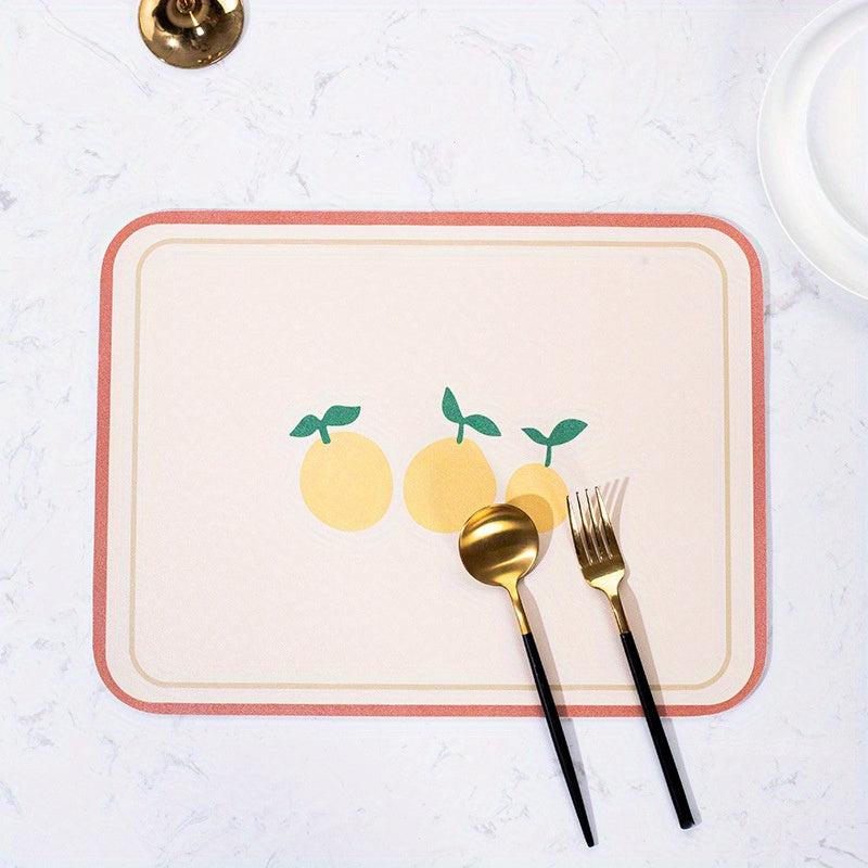 Leather Rectangle Mat Non-slip Heat Resistant Waterproof Table Pad