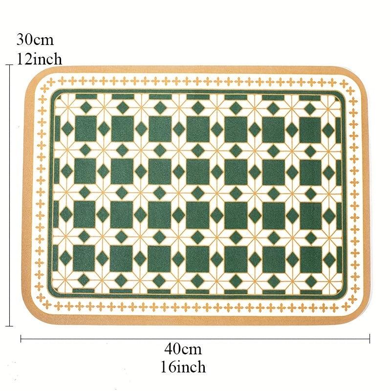 Leather Rectangle Mat Non-slip Heat Resistant Waterproof Table Pad