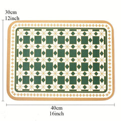 Leather Rectangle Mat Non-slip Heat Resistant Waterproof Table Pad