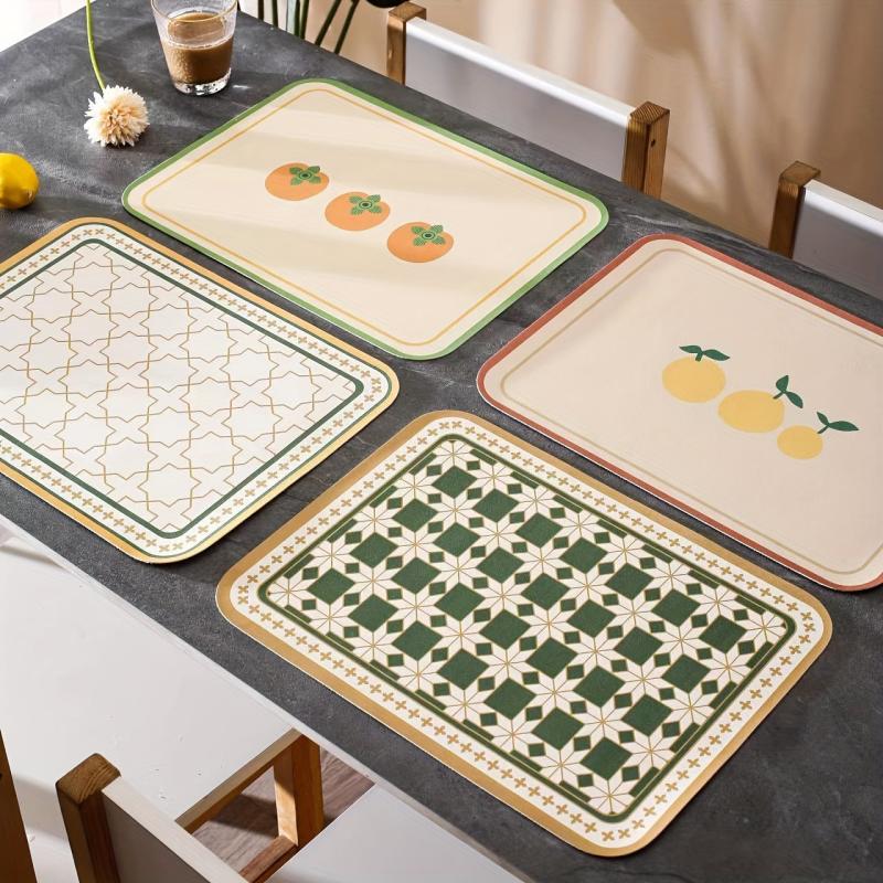Leather Rectangle Mat Non-slip Heat Resistant Waterproof Table Pad