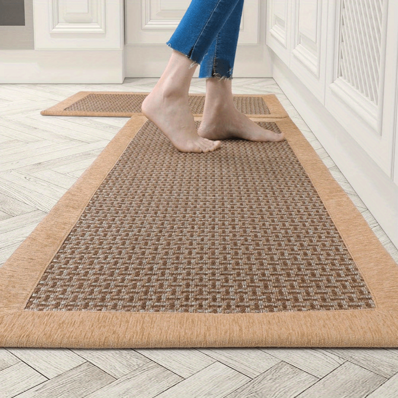 2pcs Non Skid Washable Kitchen Rugs Heavy Duty Standing Mat