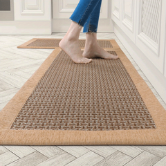 2pcs Non Skid Washable Kitchen Rugs Heavy Duty Standing Mat