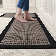 2pcs Non Skid Washable Kitchen Rugs Heavy Duty Standing Mat