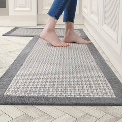 2pcs Non Skid Washable Kitchen Rugs Heavy Duty Standing Mat